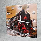 Часы настенные квадратные Паровоз, фото 2