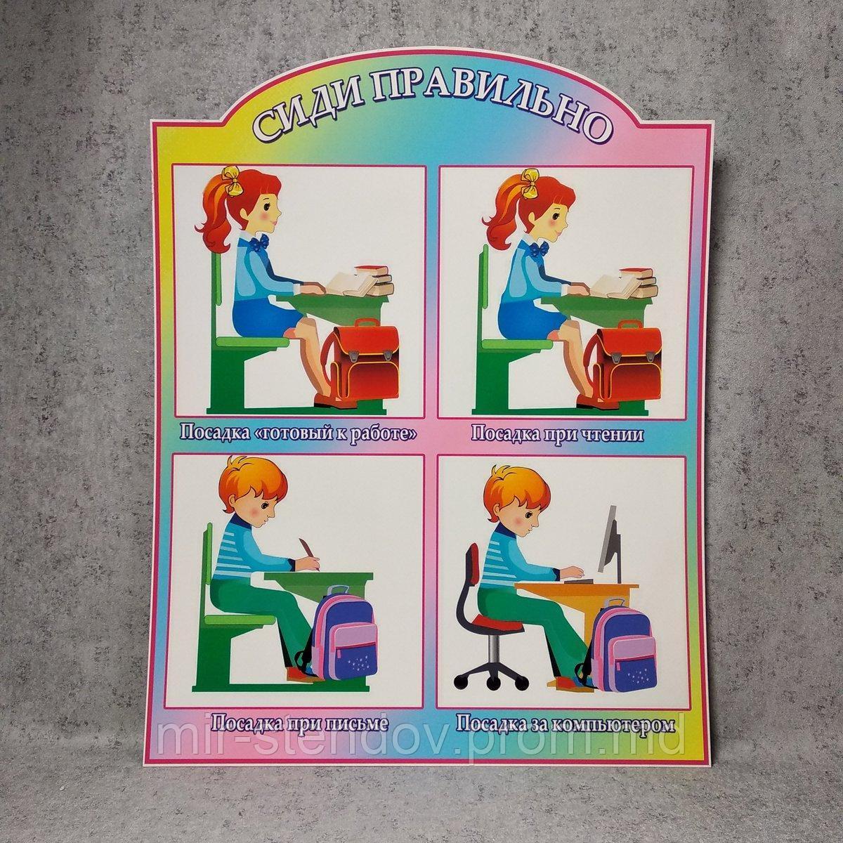 Сиди правильно. Стенд правильная осанка, фото 1