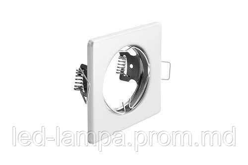 Потолочный светильник/корпус, GTV, встраиваемый, стальной, квадратный, белый, PARMA - фото 1 - id-p10420963