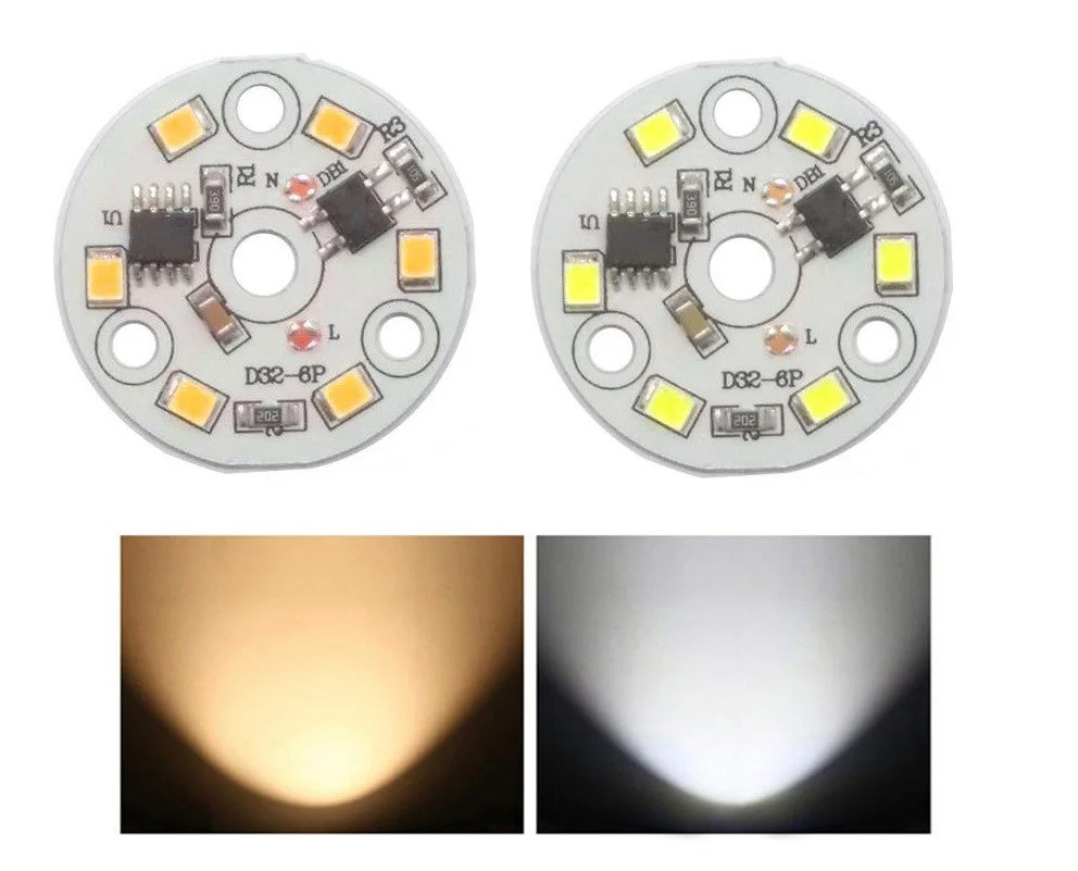 Светодиодный DIY SMD чип 3Ватта 220V Smart IC для ремонта потолочного светильника 32мм Нейтральный белый - фото 1 - id-p10424774