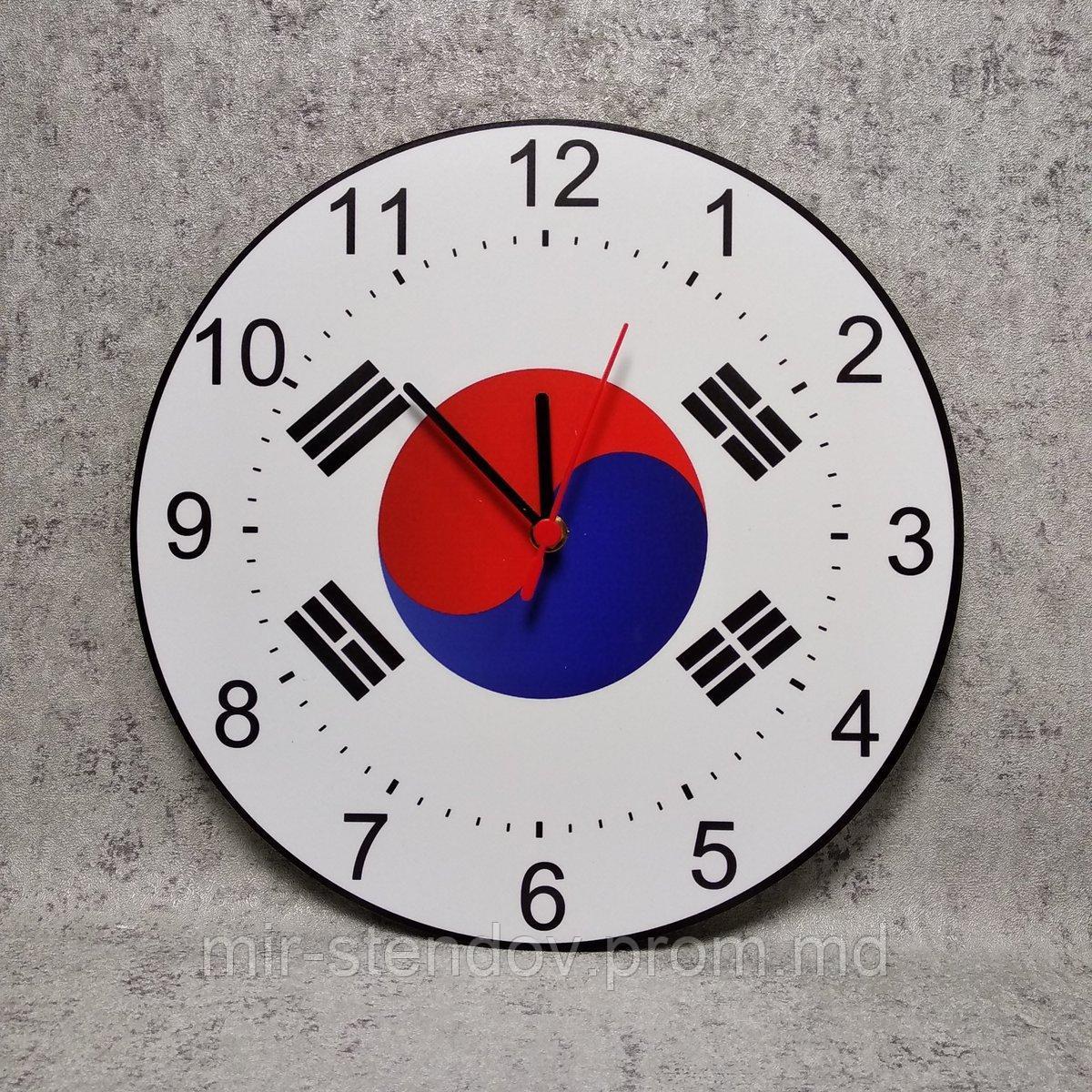 Часы настенные Флаг Кореи - фото 1 - id-p10424820