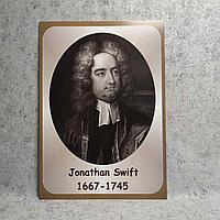 Jonathan Swift. Портреты английских поэтов и писателей 30х40 см, Коричневый