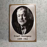 Ernest Miller Hemingway. Портреты английских поэтов и писателей 30х40 см, Коричневый