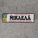 Номер на коляску с именем дочки. "Её величество. Принцессы пешком не ходят". (UA Герб) Корона принцессы, фото 2