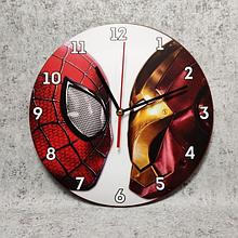 Настенные часы Спайдермен и Айронмен