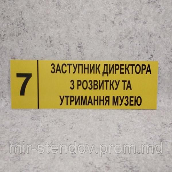 Табличка "Заместитель директора по развитию содержанию музея" (Ripe olive), фото 1