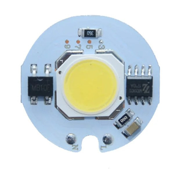 Светодиодный модуль COB LED 7W AC220V 27mm Теплый белый - фото 1 - id-p9057522