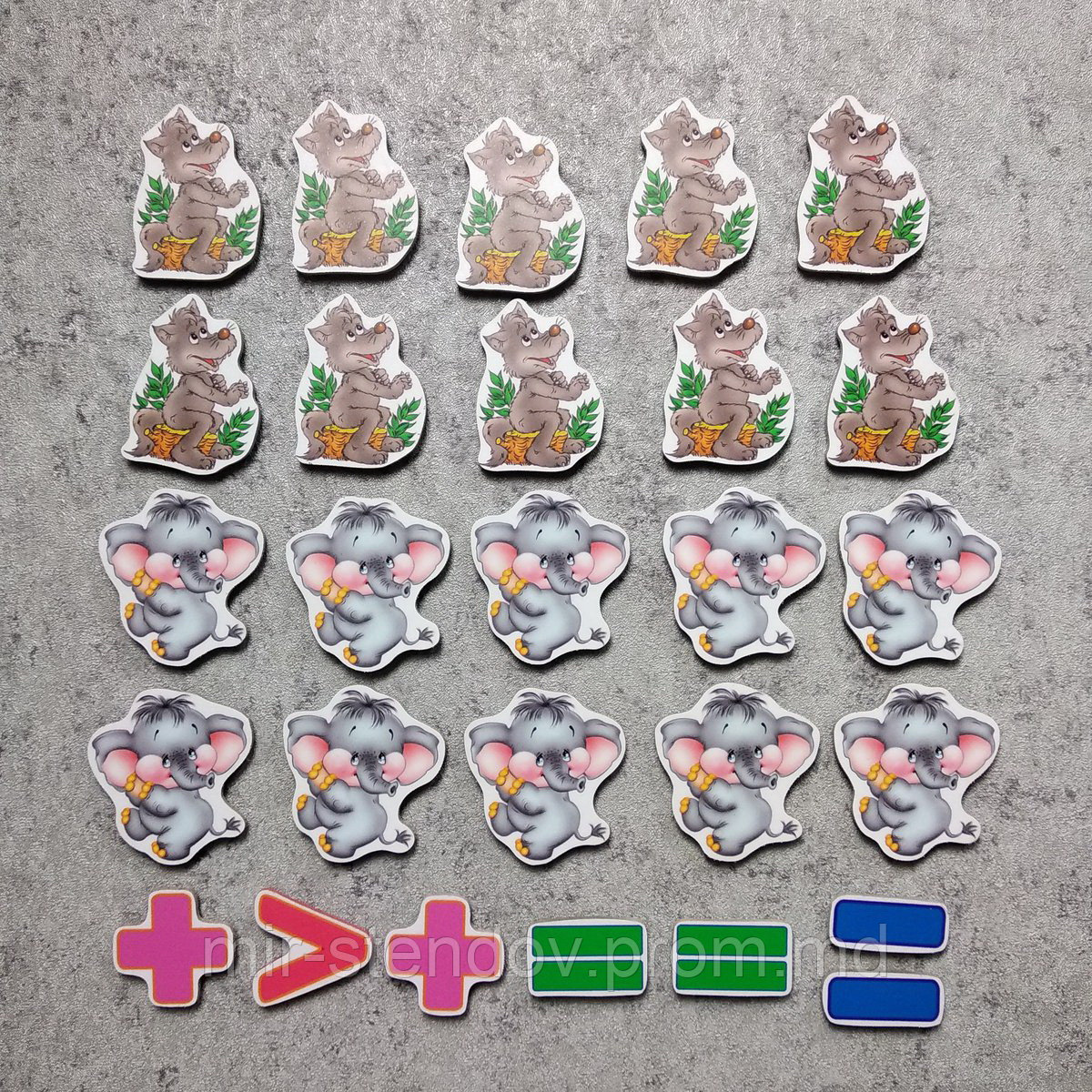 Магнитная математика Волчата и слоники, фото 1