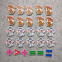 Магнитная математика Слонята и щенята