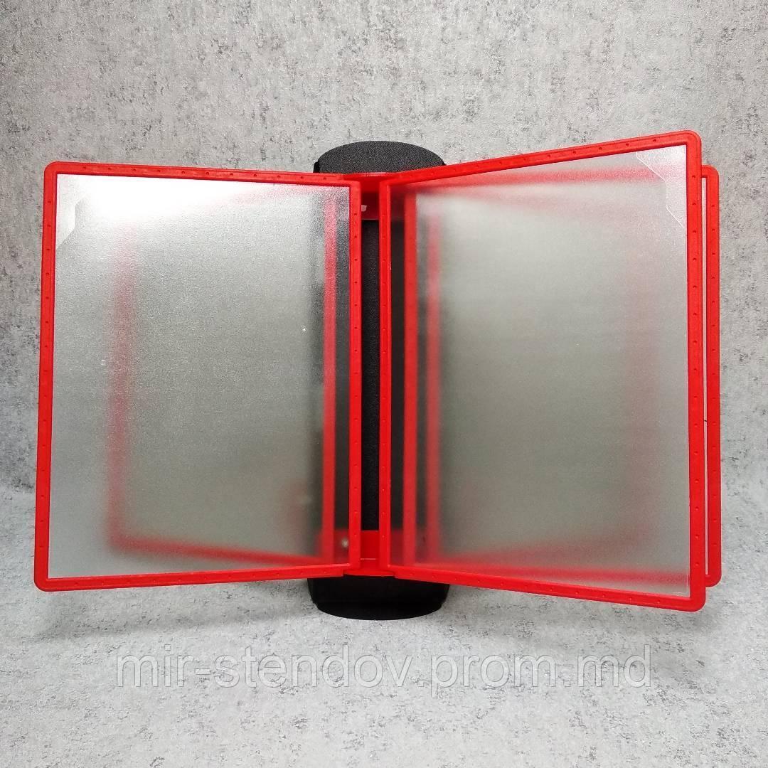 Стенд-книжка настольная на 5 карманов с ножками. Красная, фото 1
