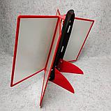 Стенд-книжка настольная на 5 карманов с ножками. Красная, фото 3