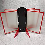 Стенд-книжка настольная на 5 карманов с ножками. Красная, фото 4