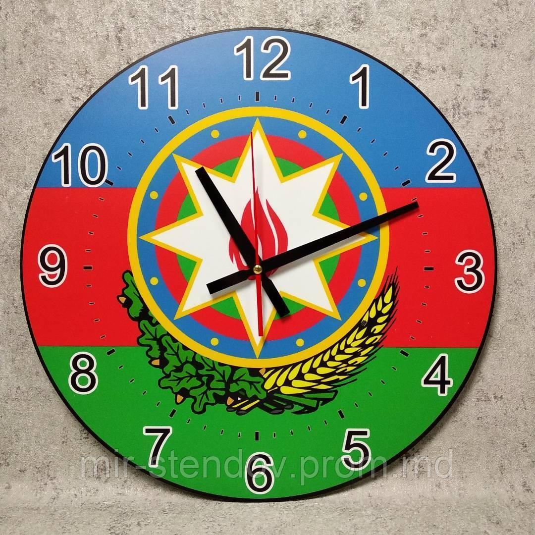 Часы настенные Флаг с гербом Азербайджана - фото 1 - id-p10426487