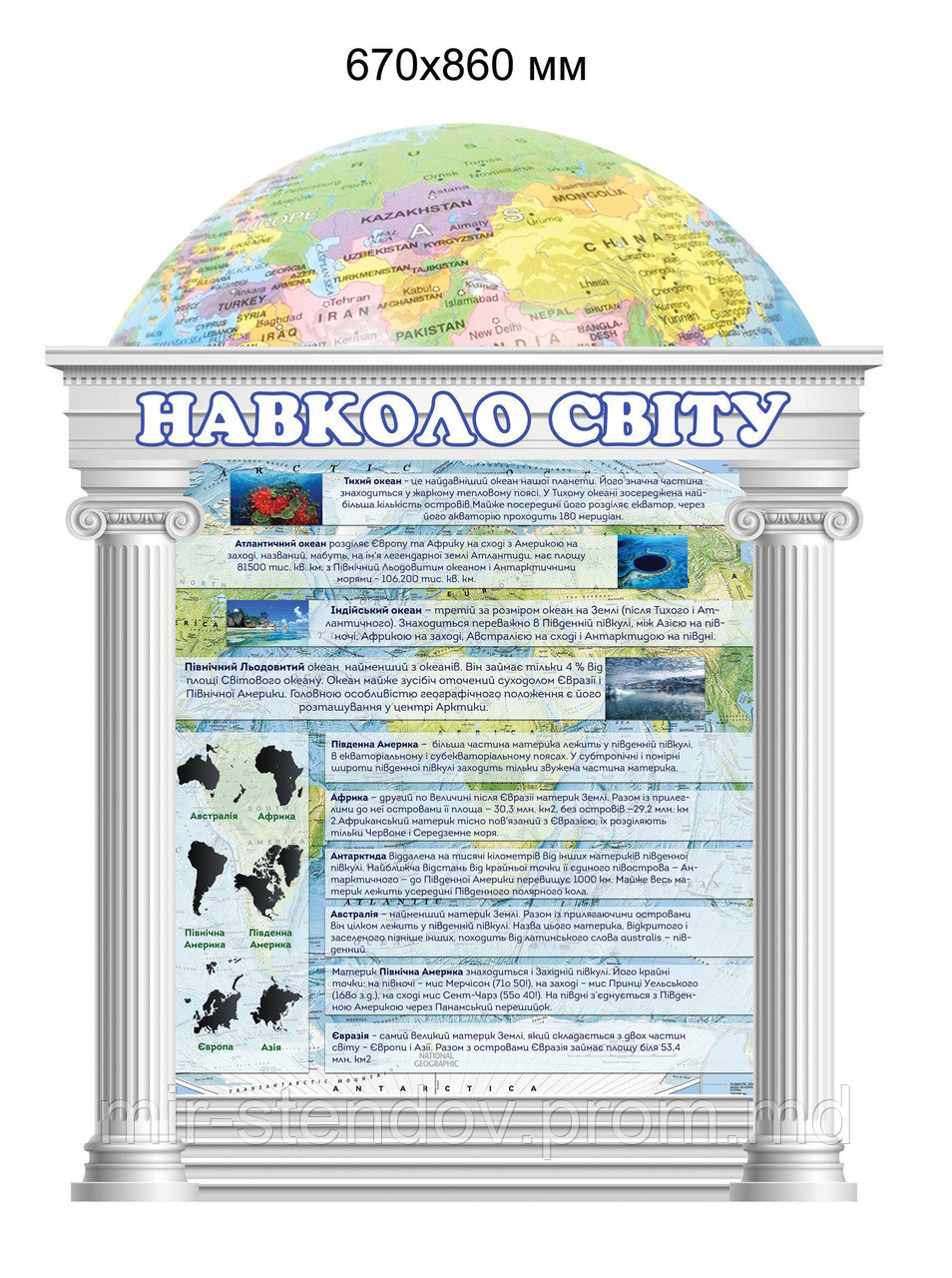 Вокруг света. Стенд для кабинета географии, фото 1