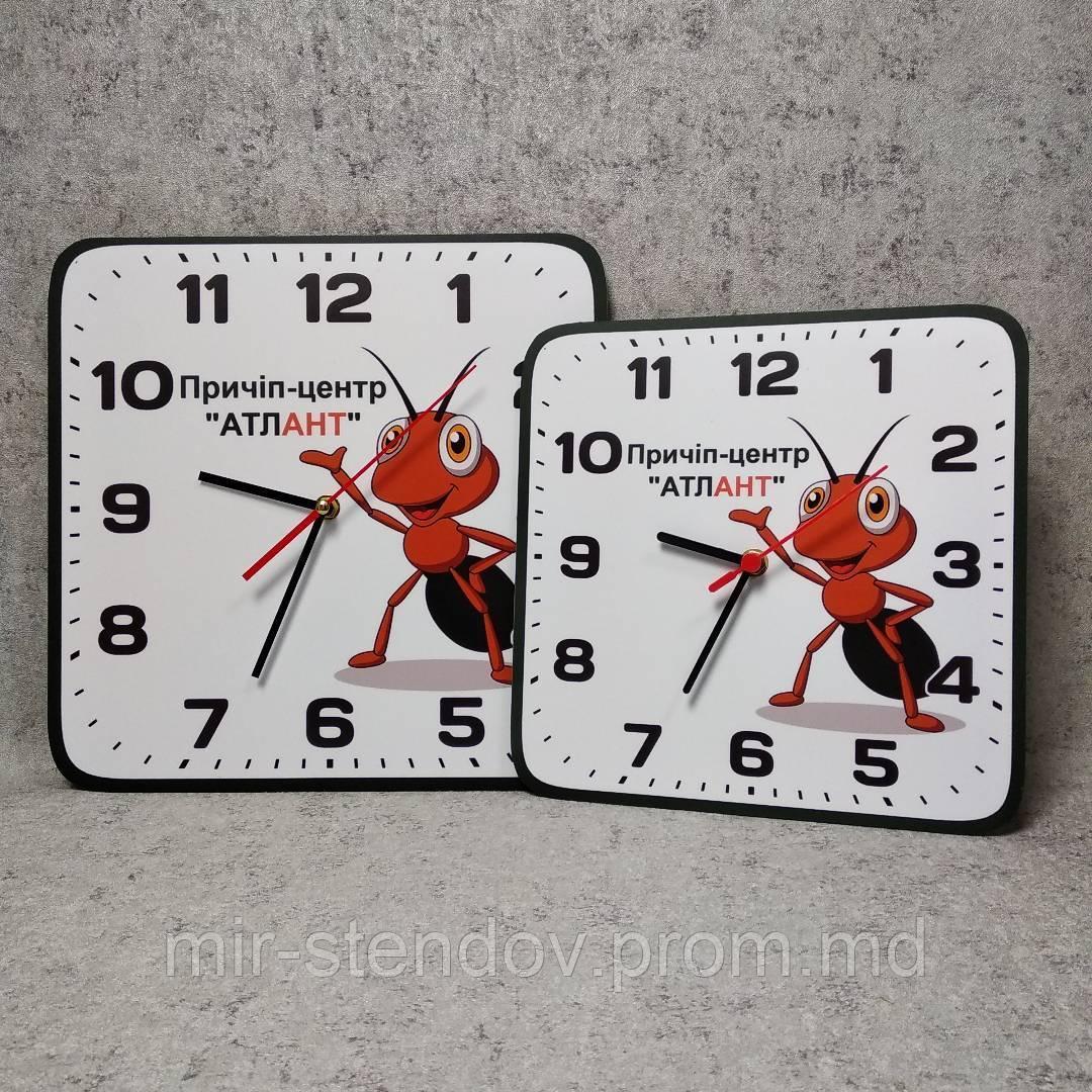 Часы настенные С вашим логотипом квадратные со скруглёнными углами, фото 1