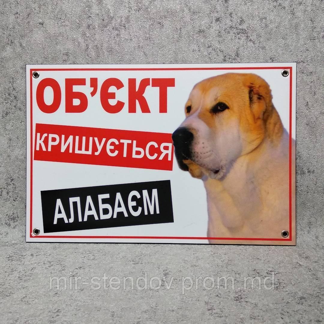 Предупреждающая табличка "Объект крышуется Алабаем", фото 1