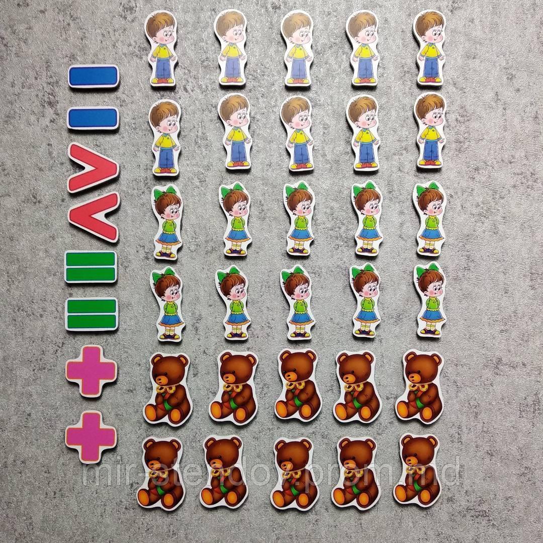 Набор обучающих магнитов Счёт мальчики, девочки и медвежата, фото 1