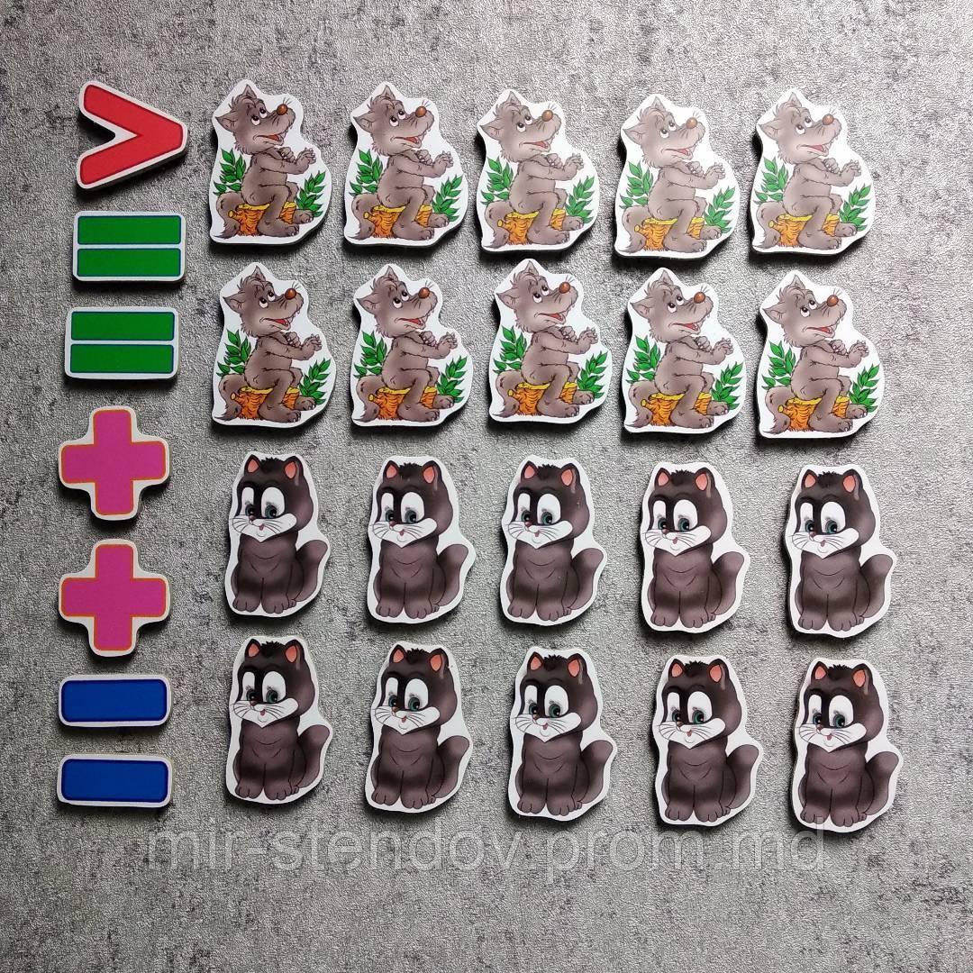 Магнитная математика Волчата и Котята, фото 1