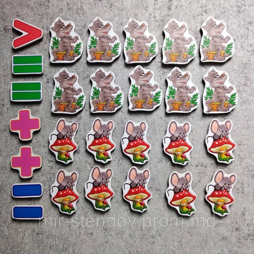 Магнитная математика Волчата и мышата, фото 1