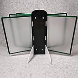 Стенд-книжка настольная на 5 карманов с ножками. Зелёная, фото 5