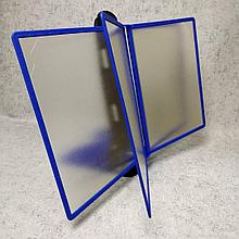 Стенд-книжка настольная на 5 карманов с ножками. Синяя