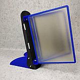 Стенд-книжка настольная на 5 карманов с ножками. Синяя, фото 4