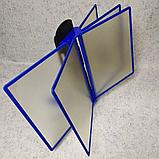 Стенд-книжка настольная на 5 карманов с ножками. Синяя, фото 6