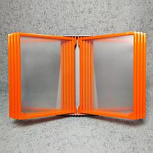 Настольная демосистема  на 10 карманов Красная. Оранжевая