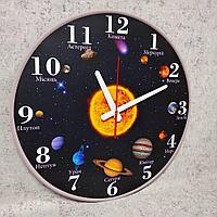 Часы для кабинета географии и астрономии Солнечная система 30 см