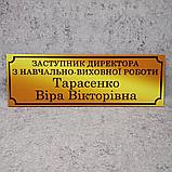 Табличка Заместитель директора по ВР с ФИО или без  (Gold school), фото 2