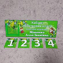 Табличка кабинетная для младших классов "Козачата" с кармашком и вставками