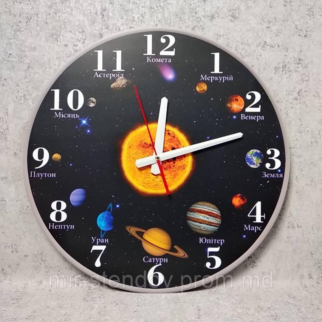 Часы для кабинета географии и астрономии Солнечная система, фото 1