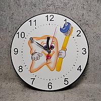 Часы настенные для стоматологии. Зубная щетка (Оранж. Уникальные стрелки)