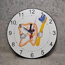 Часы настенные для стоматологии. Зубная щетка (Оранж. Уникальные стрелки)