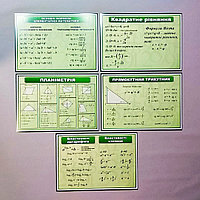 Картонные плакаты для кабинета Математики. (Зелёные)