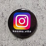 Значок с логотипом Инстаграм и Вашим ником (Черный), фото 3