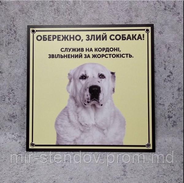 Табличка "Служил на границе...". Алабай. 20х20 см, фото 1