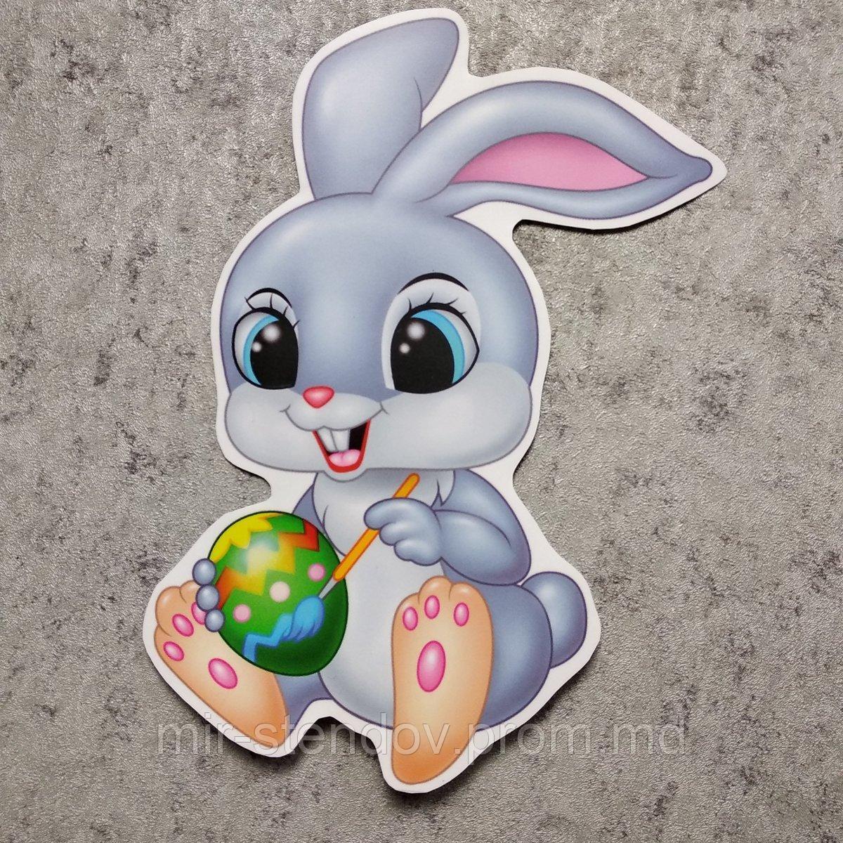 Декорация к Пасхе "Зайка" (Пластиковый декор или наклейка), фото 1