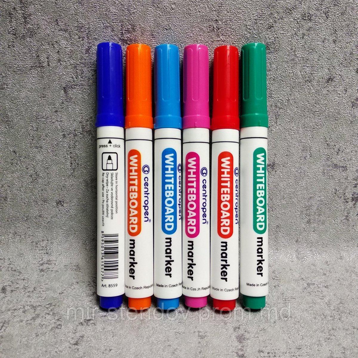 Набор разноцветных маркеров для досок CENTROPEN (6 шт) - фото 1 - id-p10443759