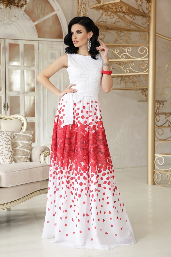 Красные лепестки платье Анисья П б/р белый - фото 1 - id-p10444397