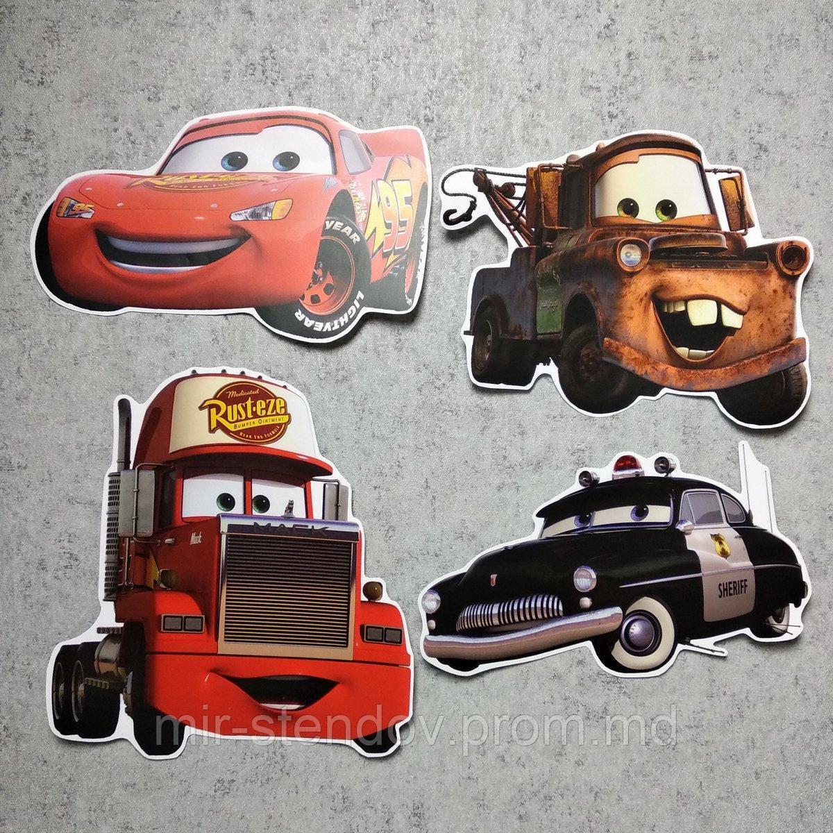 Комплект наклеек с героями мультфильма "Тачки", фото 1