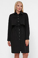 0301 Платье-рубашка черный