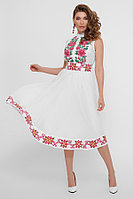 Цветы-орнамент платье Кайли б/р белый
