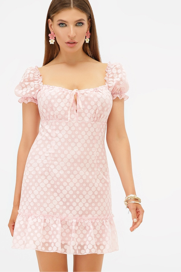 Платье Даина к/р розовый горох - фото 1 - id-p10444819