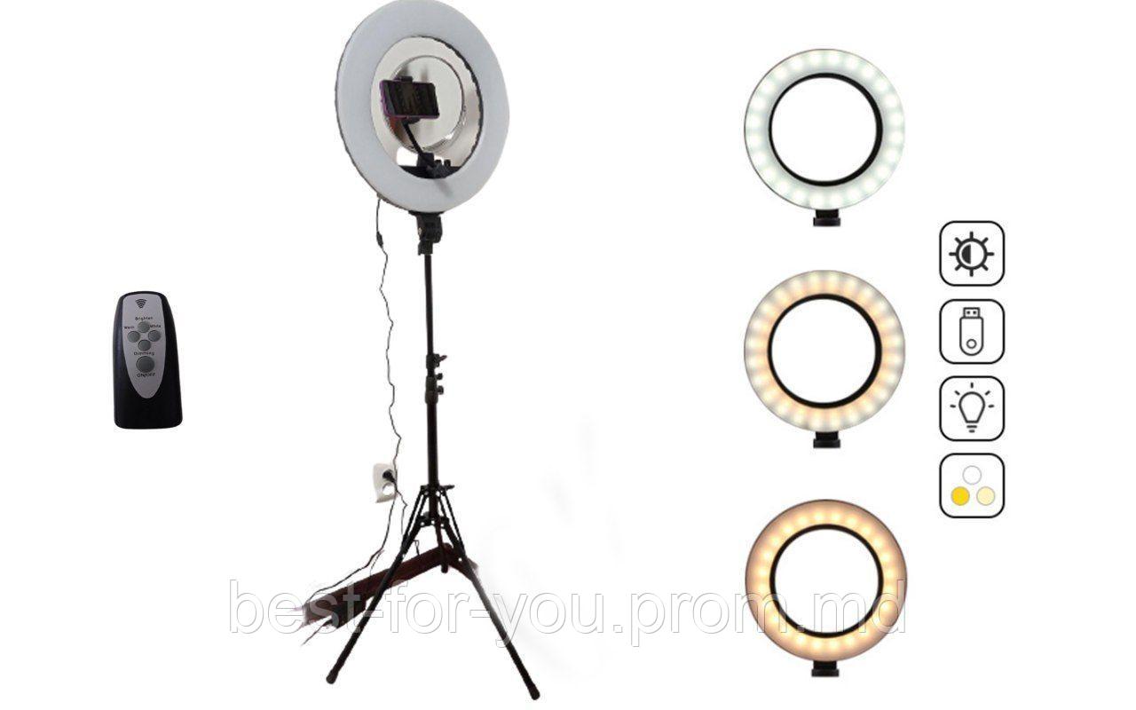 Лампа для селфи на штативе с зеркалом с пультом - фото 1 - id-p8134430