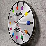 Часы настенные для салона красоты "Лак" (Серебряные), фото 2