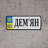 Номер на коляску с именем ребёнка (UA-Герб). 20х8 см, фото 4