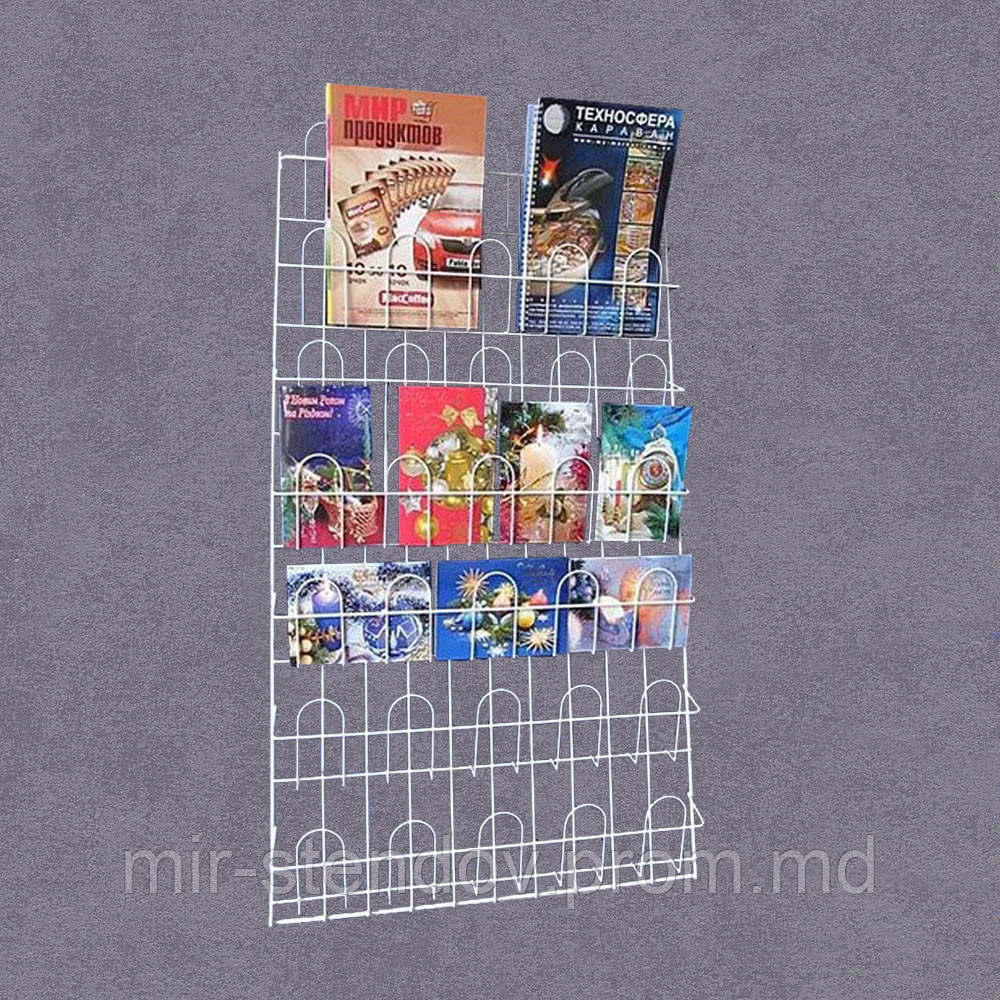 Решётчатый навесной стенд на 7 полок для хранения дидактического материала, книг, тетрадей, альбомов, фото 1