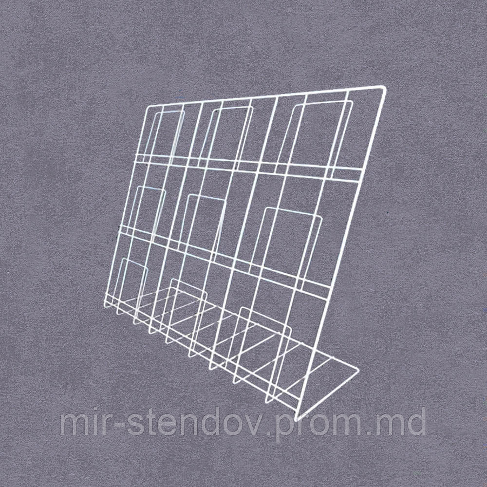 Настольный решётчатый стенд для наглядных пособий с прижимными карманами, фото 1