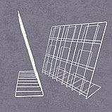 Настольный решётчатый стенд для наглядных пособий с прижимными карманами, фото 3